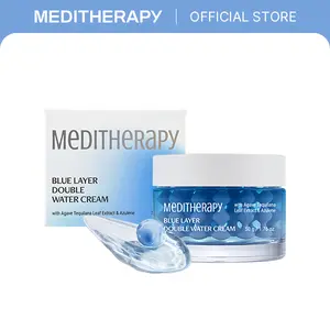 Bluelayer Double Water Cream | Korean Gel Cream with Nano Hyaluronic Acid & Blue Azulene Capsules | Deep Hydration, Cooling Firming Effect & Smooth Water-Gel Texture | Daily Low-Irritation Moisturizer | 1.76oz | MEDITHERAPY Official