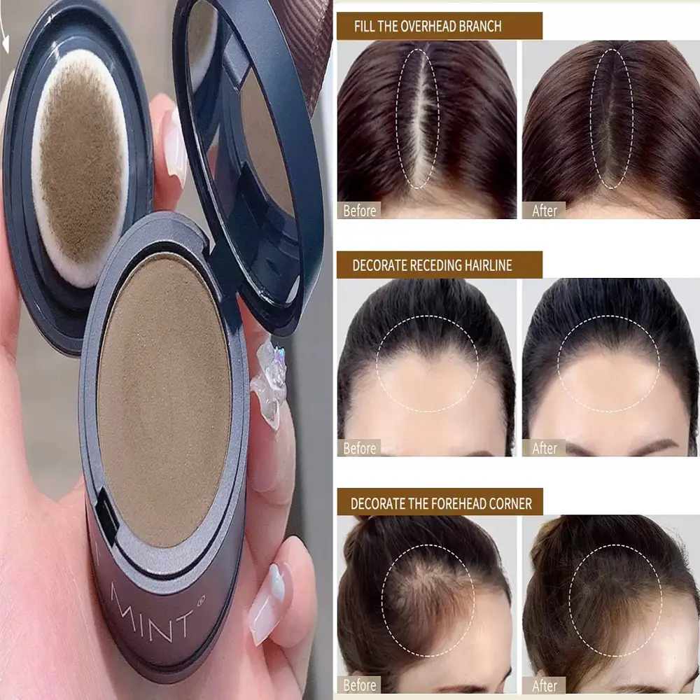 AM RONG MAGIC Dark Brown Hairline Powder Pencil - Easy Apply Haircare Root Touch Up, Natural Gray Coverage, Bald Spot Concealer, 24-Hour Stainproof, Subtle Finish for Women and Men