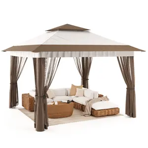 Gizoon 11x11 Pop Up Gazebo Tent with Mosquito Netting Instant Gazebo Party Tent with Roller Bag Pop Up Canopy Tent for Parties Patio Lawn Backyard Garden Deck