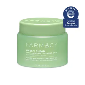 Farmacy Beauty Green Clean Fragrance-Free Cleansing Balm - Makeup Remover Melting Balm For Sensitive Skin - Effortlessly Removes Makeup & SPF