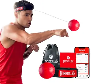 Boxbollen Original with App, Used by Celebrities - MMA Gear Boxing Ball - Boxing Reflex Ball with Adjustable Strap - Interactive Boxball App Integration - 1 Pack