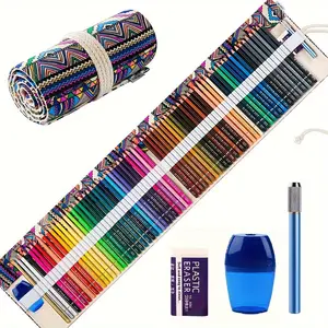 72 Colored Pencils for Adults Coloring Book, Premium Artist Pencil Set, Handmade Canvas Wrap, Extra Accessories Included, Oil based Color Pencils, Art Supplies, Artistic Expression, Artistic Creations, Art Crafting Kit