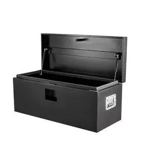 Garvee Black Steel Toolbox for Truck Bed, Trailer Tongue Box, Truck Storage Organizer, Truck Toolbox, Caravan, Trailer (24 x 15 x