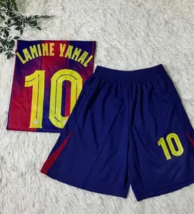 Whole set of Red And Blue Yamal  #10 Short Sleeve Football Jersey Unisex