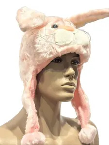 Animal rabbit pink hat winter hat