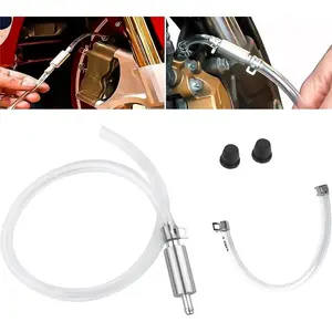 Car Brake Bleeder Hose with One Way Check Valve, Brake Bleeder Valve, Durable Brake Fluid Bleeder Hoses Replacement, Universal Brake Bleeder Tool Car Accessories for Car Motorbike Bike