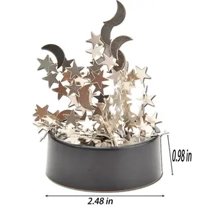Magnetic Desktop Sculpture (Moons and Stars) | Mini Magnetic Art Decoration for Desktop | Fun Stress Relief Office Gift Ornaments