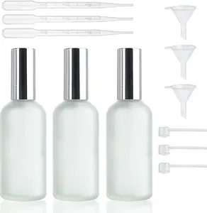 Perfume Bottles Empty Glass Refillable Atomizer 3 Pack 100ml/3.4oz