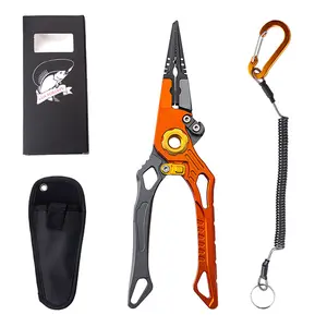 Pro Aluminum Fishing Pliers with Lanyard & Sheath – Braid Cutter, Split Ring Tool & Hook Remover for Saltwater & Freshwater