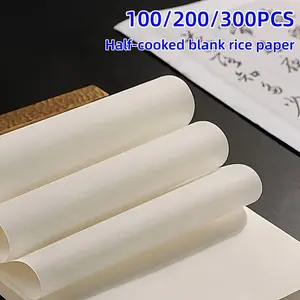 100/200/300 Sheets 8k Semi-Born Paper for Calligraphy Practice, Specialized Brush Calligraphy Paper for Beginners and Students, Gongbi Painting Paper