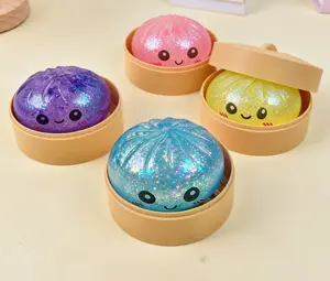 2026 New Viral Dumpling Squishy with Steamer Box, Soft Squishy Silicone Sensory Fidget Squeeze Tool for Adult Stress & Anxiety Relief, Collectible Entertainment Figurine