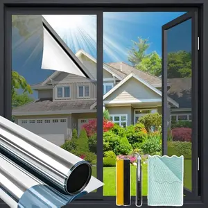 Window Privacy Film One Way Mirror Window Film,Reflective Windows Tint,Sun Blocking Anti UV Reflective Windows Films for Home,Offices, Bedrooms， 17.5" x 78.7" Silver