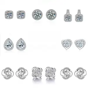 Sparkly Moissanite Inspired CZ Dangle Earrings for Women, DDMS0015 Brilliant Cut Cubic Zirconia, 925 Sterling Silver, Hypoallergenic