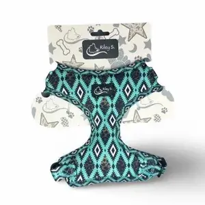 RILEY S. DOG HARNESS - TEAL LEOPARD RILEY S. DOG HARNESS - TEAL LEOPARD