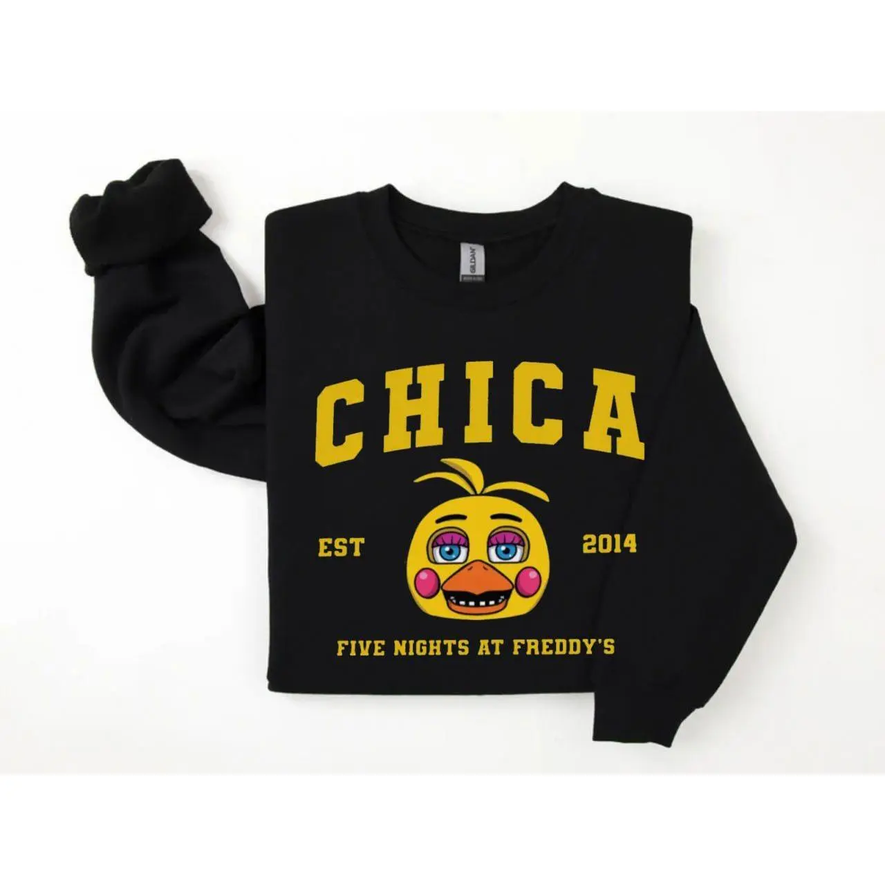 Chica + Est.2014  Shirt/Sweatshirt/Hoodie, Five Nights at Freddy's Shirt, Villain Five Nights at Freddys Vintage Halloween 2025 Shirt, Horror Nights, Retro Horror Nights