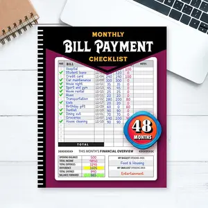 Financial Planner & Bill Payment Tracker - 960 Entries, Bank Account Tracking, Debt Management, Monthly Expense Tracker, Durable 4-Year Personal Finance Notebook for Smart Budgeting