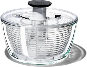 OXO Good Grips Glass Salad Spinner, Large/6.22 Quart, Clear