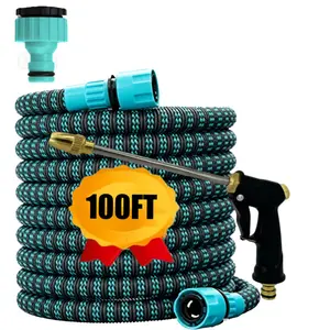 Scalable Garden Hose With Spray Gun - Triple Expansion, Durable Rubber Material, Suitable For Cleaning And Maintaining Lawns, Ideal For Watering And Gardening, Flexible Extension Hose, Expandable Water Hose