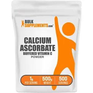 BulkSupplements Calcium Ascorbate (Vitamin C) Powder - Dietary Supplements - Vitamin C - Fitness - Vitamins and Minerals - Immune Support - 500g - 1kg per Serving