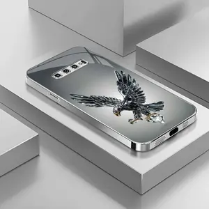 Suitable for [Galaxy S10 Plus] Light luxury crystal eagle pattern and scorpion glass electroplated mobile phone case, exquisite and gorgeous 995