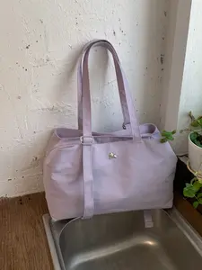 Large Capacity Nylon Tote Bag, Fits Books, Laptop, Umbrella, Water Bottle, Commute & Leisure, Versatile Crossbody, Shoulder, Handbag, College Style