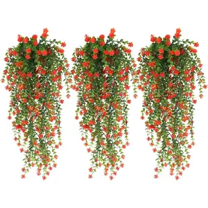 3/4 Piece Outdoor Artificial Vines with Flowers Hanging Greenery Outdoor Artificial Vines Beauty & Personal Care