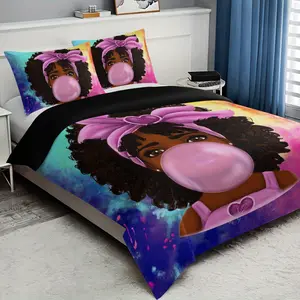 3pc Clever Girl Bedding Set, including 1 bedspread and 2 pillowcases. A great gift for friends. Available in multiple sizes. Perfect for bedrooms, dormitories, guest rooms and hotel apartments. Soft Bedding Sets