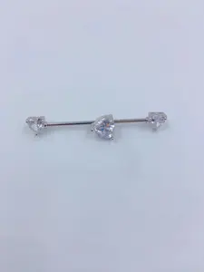 Triple Heart Industrial Piercing
