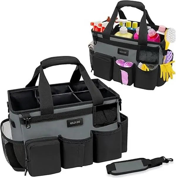 2026 Large Wearable Cleaning Caddy Bag,Cleaning Caddy Supplies Organizer with Handle & Shoulder Straps,Cleaning Supply Tote for Cleaners, Housekeeper, Car Accessories