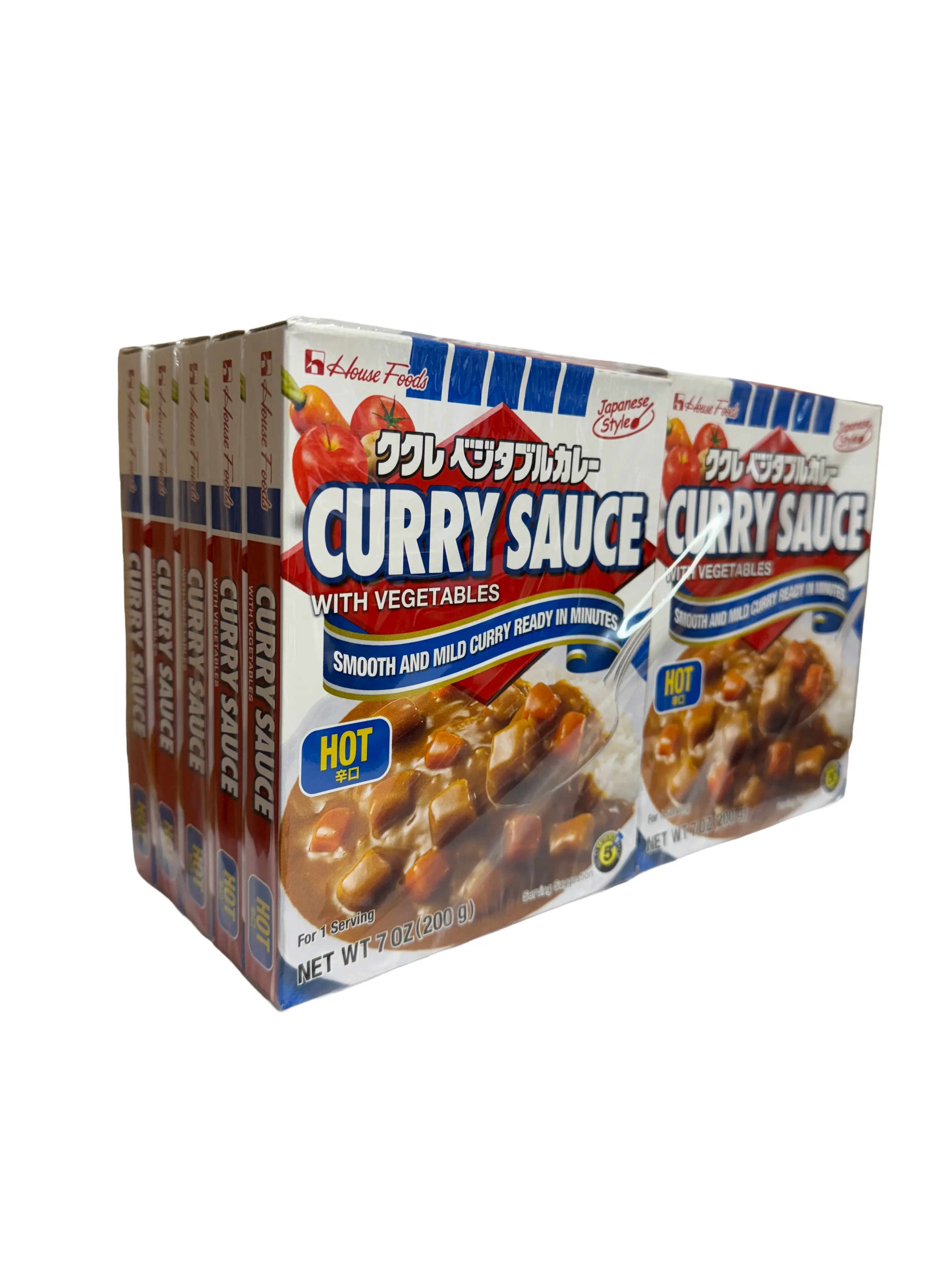 HOUSE FOODS Curry Sauce with Vegetables Value Pack (7 oz X 10 packs) - Hot, Medium Hot, Mild