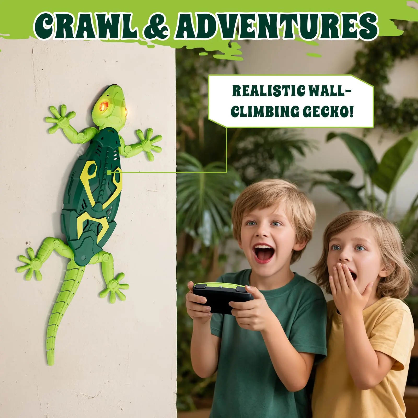 Realistic Automatic Climbing Gecko Toy - Wall Crawling Lizard for Smooth Surfaces, Interactive Gift Toy ultimate indoor adventure toy control
