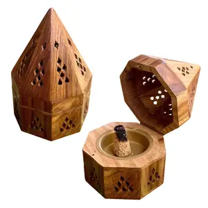 Wooden Temple Cone Incense Burner