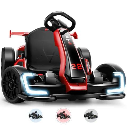Hikole Electric Go Kart for Kids, 24V Drift Cart with Adjustable Seat, 3 Speed Mode, Fast 300W Motor, 8.5 MPH, EVA Tires, Ride on Toys for Kids 6-12 Years Old,SummerVibes Remote Control Kart，tiktokshopbacktoschool，glowup，SohoChic