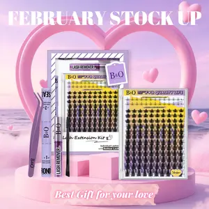 Loveletter Kit l B&Q Manga Anime Lash,8-18mm Clusters,Bond & Seal,Remover,DIY Eyelash Extensions,Week Lasting,Waterproof Makeup Cosmetic Vacation Lash Springtok