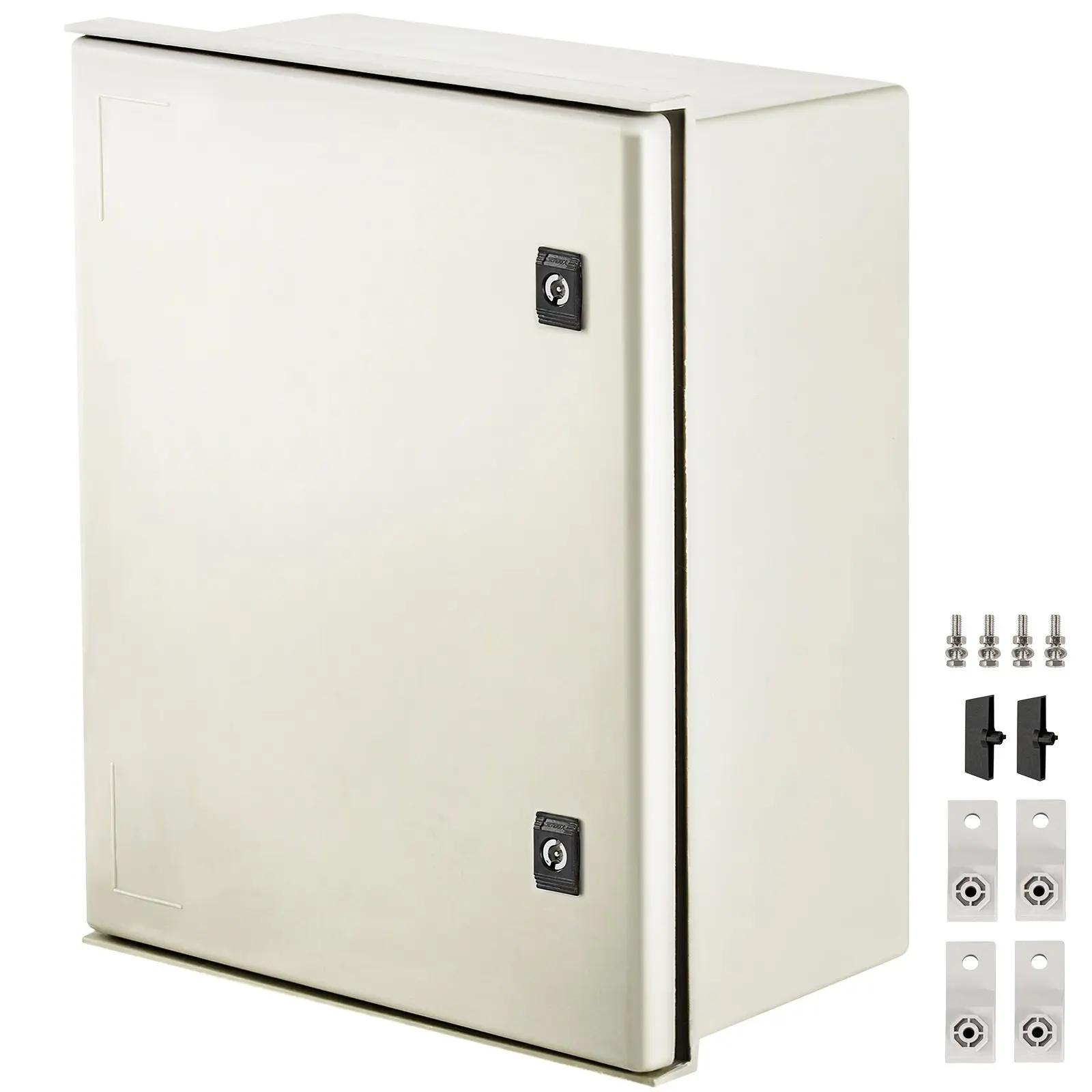 NEMA 4X Fiberglass Steel Electrical Enclosure, IP66 Waterproof Dustproof Hinged Junction Box for Outdoor and Indoor Use, 20 x 16 x 8 Inches, Includes Mounting Plate, 50 x 40 x 20 cm