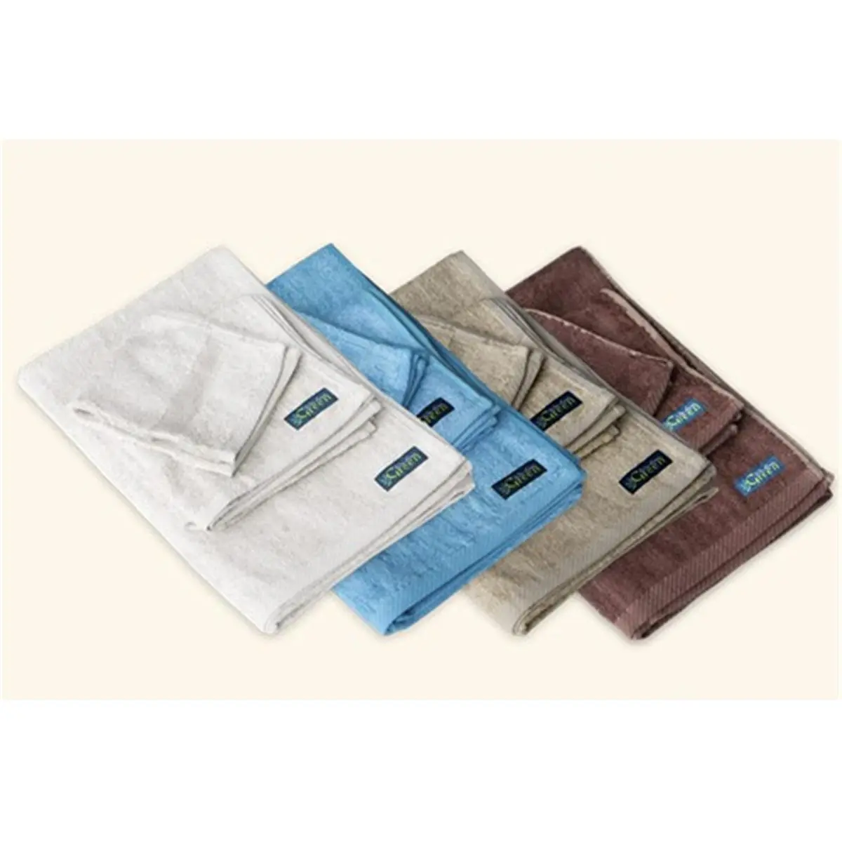 212 MAIN Premium Bamboo Bath & Hand Towel Set - Plush, Absorbent Reusable Towels (Peony White, Model 2512), Bath Towel Set