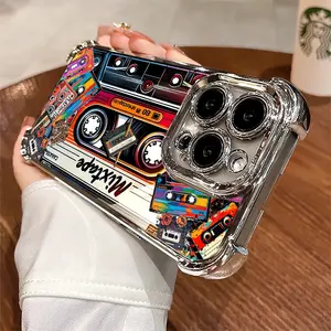 Retro cassette-shaped phone case, vintage trendy and fashionable, suitable for iPhone 17 16 15 14 13 12 11 X XS XSMAX, four-corner shockproof transparent casual soft rubber phone protective case, a holiday gift for friends, family, and yourself