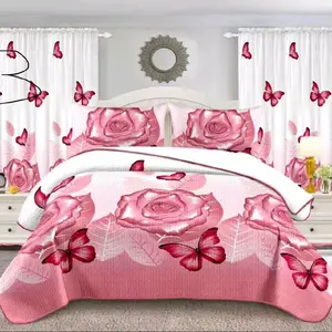 7-Piece Comforter Set with Curtains & Decorative Pillows – Complete Bedroom Set