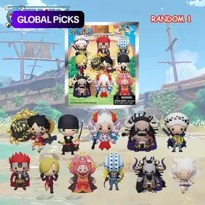 1PC One Piece Officially Licensed Luffy Zoro Mystery Blind Bag Flatback Keychain Bag Clip Surprise Box Eleven Character IP Randomly 3D Anime Characters Style Bags Accessories Friend Gifts, Keychain Surprise Collectibles