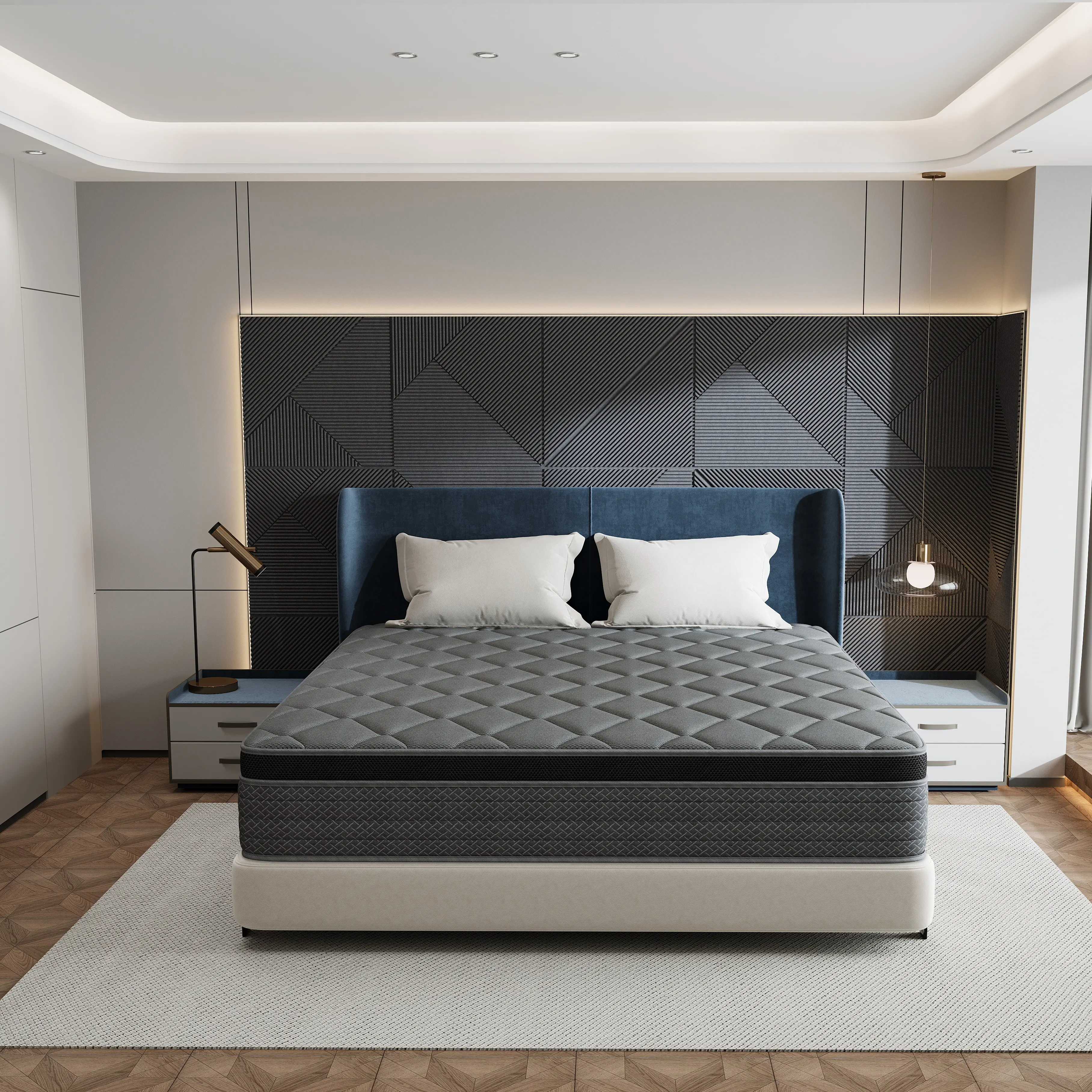 TVDFGTS 12 Inch Twin, Full, Queen, King in a Box, Memory Foam Hybrid Mattress, Medium Firm Soft and Comfortable, Pocket Spring Black Mattress, Orthopedic Memory Foam, Premium Bed Mattress
