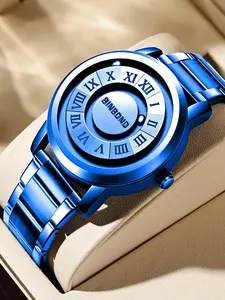 Men's Business Fashion Round Dial Analog Quartz Watch, Fashion Waterproof Watch for Party, Daily Clothing Decor, Trendy All-match & Exquisite Watch for Birthday Gift without Box, Business Fashion Watches