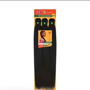 Sensationnel X-pression 3X Volume Pre-Stretched Synthetic Braid, 58in African Collection Hair Extension, Heat Resistant