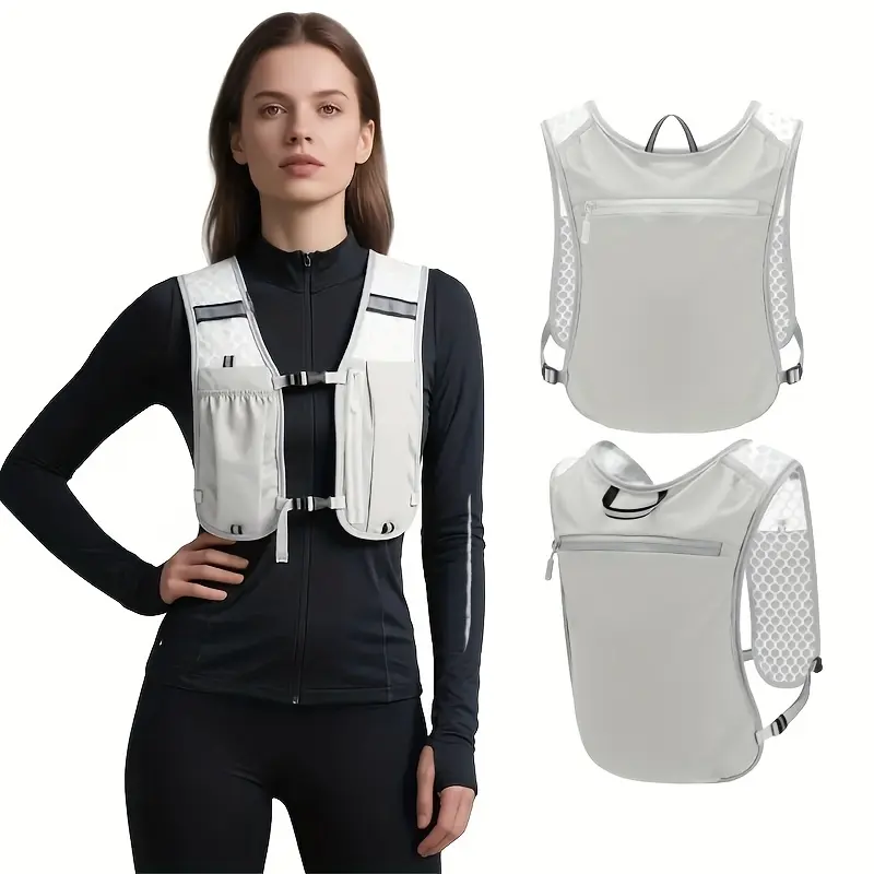 Unisex Lightweight Activewear Vest Sports Vest Workout Vest with Adjustable Straps, Zipper Pockets, Breathable Mesh Back, Ideal for Running, Gym, Hiking, Outdoor Activities