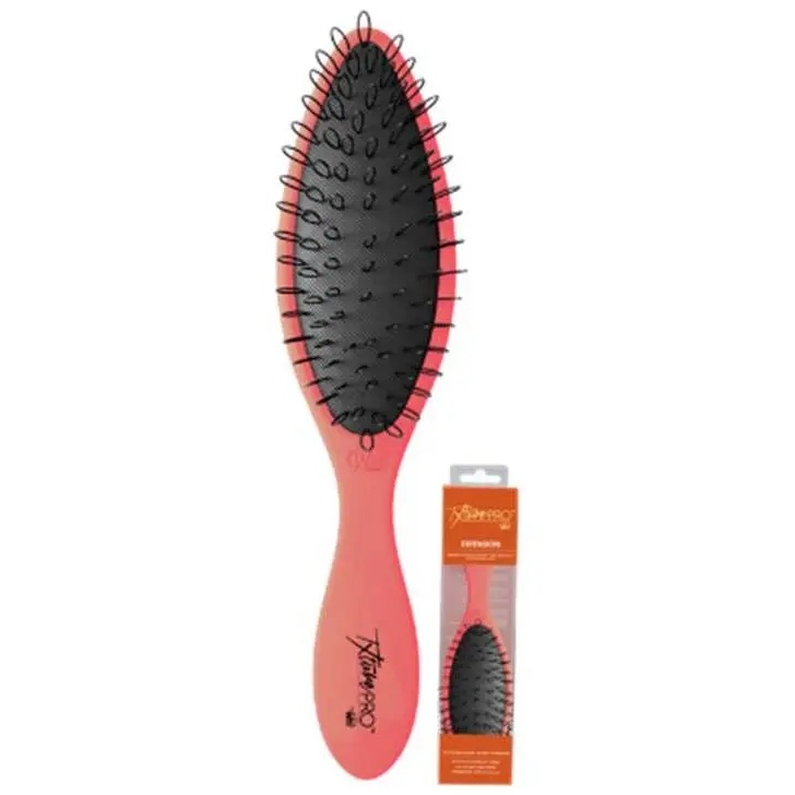 gozen Txture Pro Extension Hair Brush, Detangling with IntelliLoop Fibers for Wefts and Weaves, For Normal Haircare, Wet or Dry Use, Flat Head, Textured, Gentle Detanglers