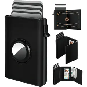 Men's Genuine Leather Wallet - 1 PCS Slim Multifunctional Credit Card Holder, RFID Low-Profile Compartmented Men's Wallet with Built-In Storage Slots, Anti-Theft Design, Automatic Card Ejection, Pocket-Friendly, Men's Wallets