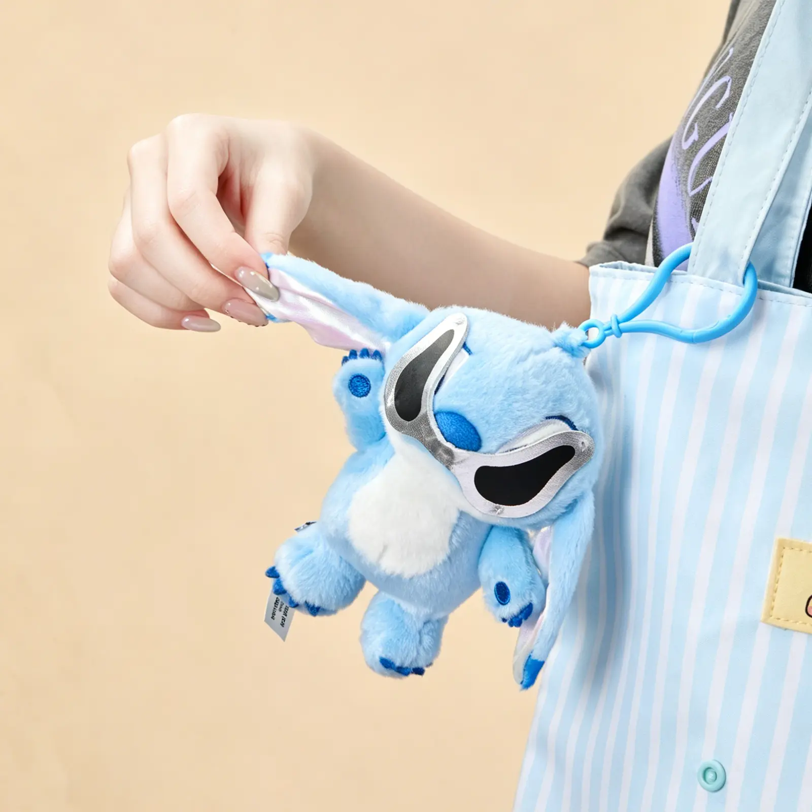 Disney Stitch Kawaii Plush Keychain Charm with Sunglasses, Stylish Backpack & Purse Accessory for Teens & Gen Z, Purse Accessories Charm, Stylish Backpack Charm