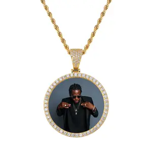 Custom Iced Out Photo Pendant Necklace - Personalized Hip Hop Memory Jewelry men's tarnish proof