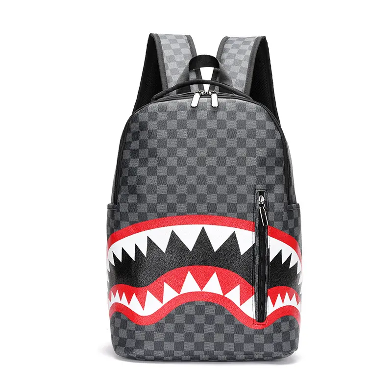 Shark Print Sprayground Backpack Large Capacity School Bag for Travel, Fitness, Work and Outdoor Activities