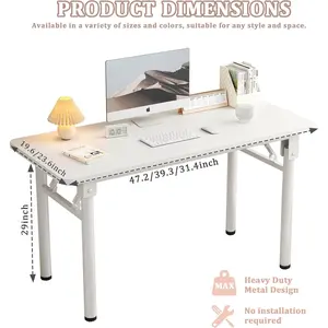 Computer Desk Study Table No Assembly Required,Writing Computer Space Saving Folding Table for Home Office