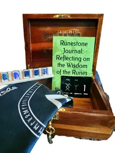 Limited Edition Ultimate Divination Box Set From Norse Runestones – Mini-Book Runes, Journal, Card Deck, Viking Rune Mat & Handcrafted Chest